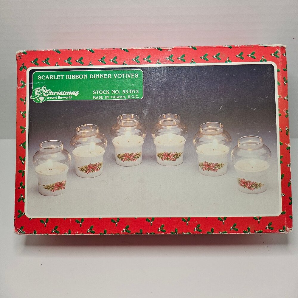 Vintage Christmas Around The World 6 Piece Scarlet Ribbon Dinner Votive s Candle